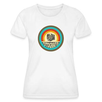 Retro Fotografia Kamera - Frauen Funktions-T-Shirt - Weiß - Vorne - AI Model Female 172 dark (172cm)