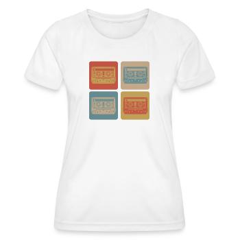 Cassette rétro – Vintage Music Design - T-shirt sport Femme - blanc - Devant - AI Model Female 172 dark (172cm)