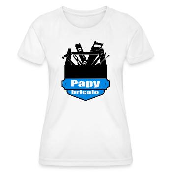 Papy bricolo - T-shirt sport Femme - blanc - Devant - AI Model Female 172 dark (172cm)