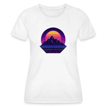 Neon Sunset Peaks - Frauen Funktions-T-Shirt - Weiß - Vorne - AI Model Female 172 dark (172cm)