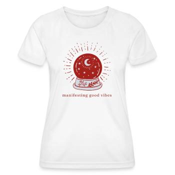 Manifesting – Crystal Ball Energy - Frauen Funktions-T-Shirt - Weiß - Vorne - AI Model Female 172 dark (172cm)