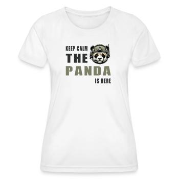 Taktischer Panda – Keep Calm - Frauen Funktions-T-Shirt - Weiß - Vorne - AI Model Female 172 dark (172cm)