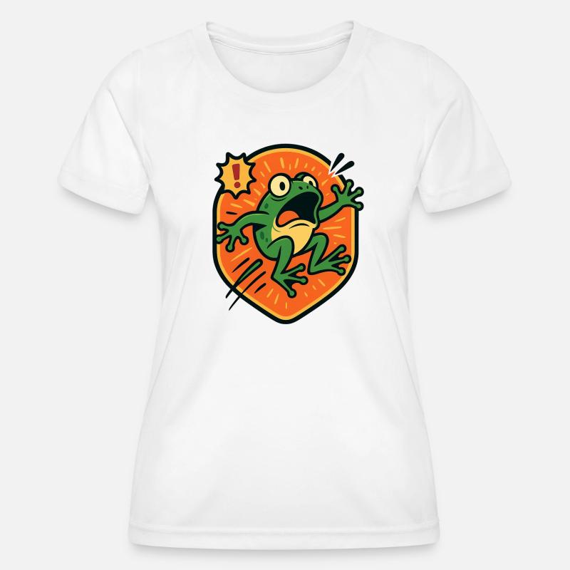 Badge Panic Frog - T-shirt sport Femme - blanc