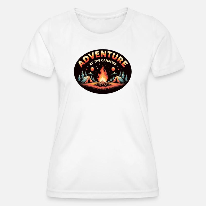 Adventure Campfire Retro Camping - Women's Functional T-Shirt - white