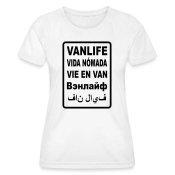Vanlife International - Women's Functional T-Shirt - white - Front - AI Model Female 172 dark (172cm)