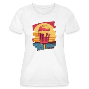 cream and cream scoop summer sunset - Women's Functional T-Shirt - white - Front - AI Model Female 172 dark (172cm)