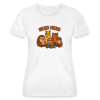 Nerd Herd - Conception d’animaux amusante pour les rats de bibliothèque et - T-shirt sport Femme - blanc - Devant - AI Model Female 172 dark (172cm)