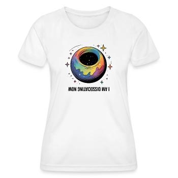 Je me dissocie maintenant - T-shirt sport Femme - blanc - Devant - AI Model Female 172 dark (172cm)