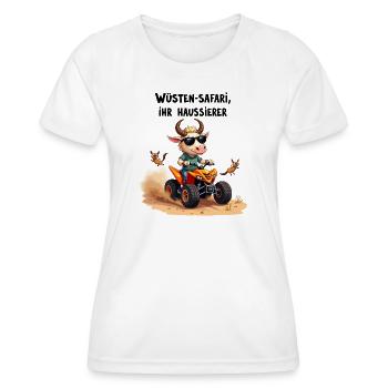 Wüsten - Stier - Frauen Funktions-T-Shirt - Weiß - Vorne - AI Model Female 172 dark (172cm)