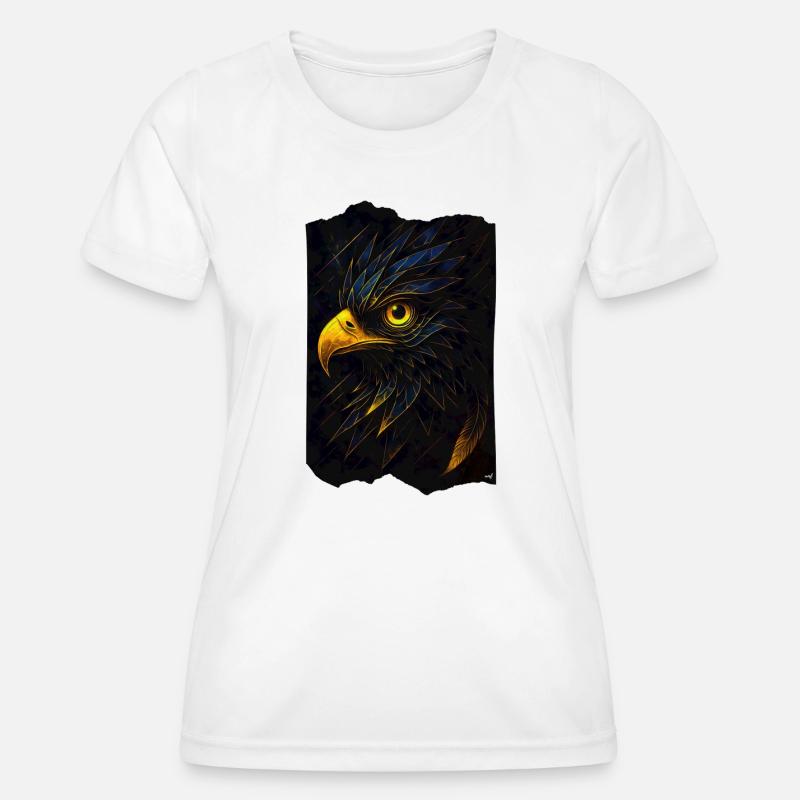 Glowing eagle's head in the dark - Women's Functional T-Shirt - white
