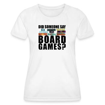 Board Games Funny Saying - Women's Functional T-Shirt - white - Front - AI Model Female 172 dark (172cm)