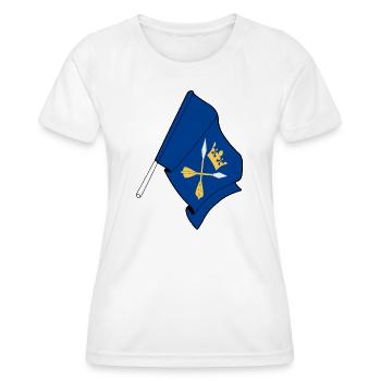 Dalécarlie, Suède – Drapeau du Cœur - T-shirt sport Femme - blanc - Devant - AI Model Female 172 dark (172cm)