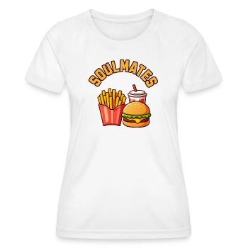 Soulmates Burger Fries Soda - Women's Functional T-Shirt - white - Front - AI Model Female 172 dark (172cm)