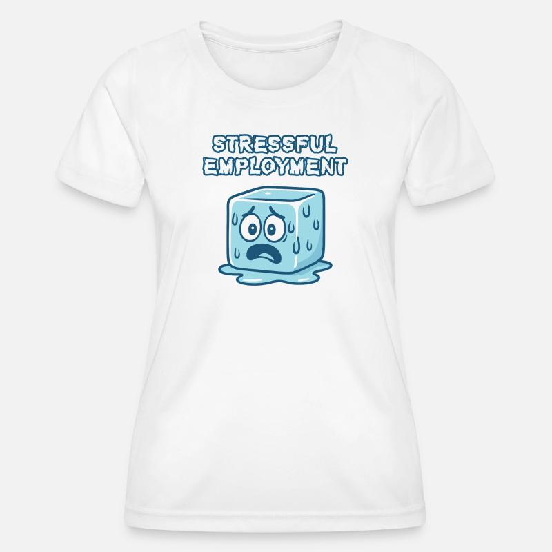 Stressful Work Life Cubic Cartoon - Women's Functional T-Shirt - white