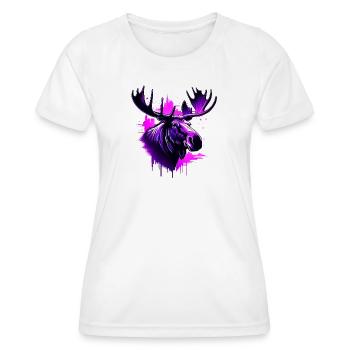 Neon Abstrakter Elch mit Stadt-Hintergrund - Frauen Funktions-T-Shirt - Weiß - Vorne - AI Model Female 172 dark (172cm)