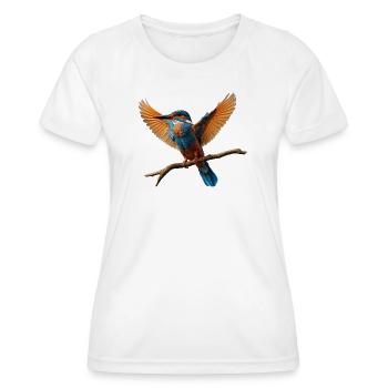 Lebhafter Eisvogel im Flug - Frauen Funktions-T-Shirt - Weiß - Vorne - AI Model Female 172 dark (172cm)