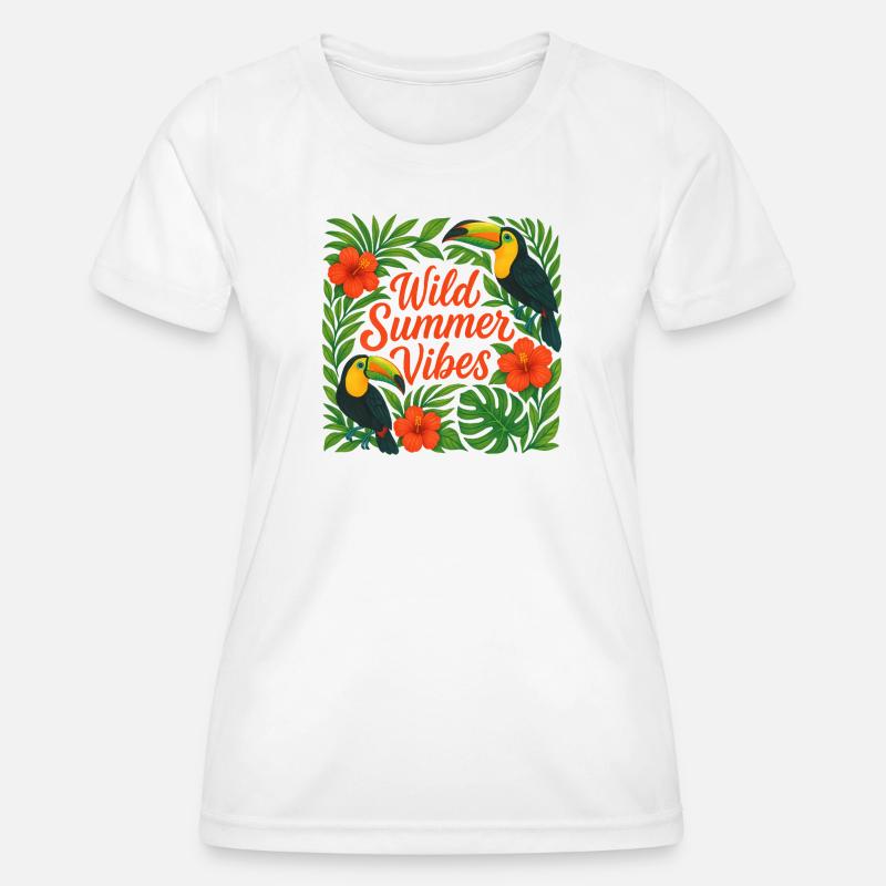 Wild Summer Vibes Tropical Toucans - Women's Functional T-Shirt - white