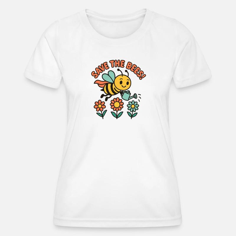 Superhero Bee: Save the Bees! - Women's Functional T-Shirt - white