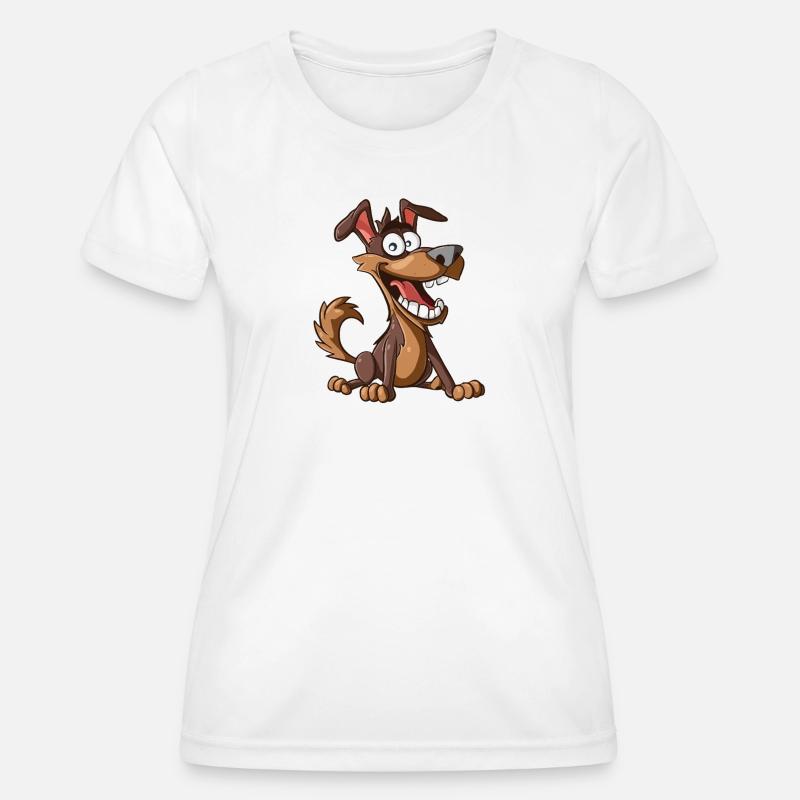 Cheerful Cartoon Dog - Women's Functional T-Shirt - white