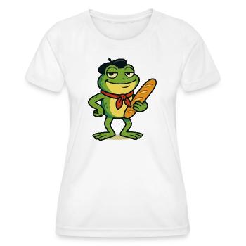 Whimsical france Froggy Baker Illustration - Women's Functional T-Shirt - white - Front - AI Model Female 172 dark (172cm)