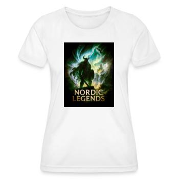 Nordic Legends – Guerriers dans le brouillard - T-shirt sport Femme - blanc - Devant - AI Model Female 172 dark (172cm)