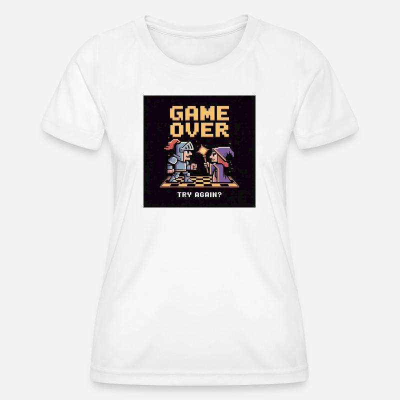 Game Over Pixel Duel Design - Women's Functional T-Shirt - white