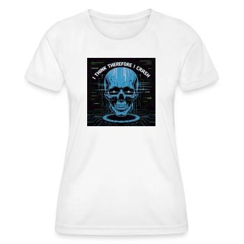 Kybernetisches Skelett der Reflexion - Frauen Funktions-T-Shirt - Weiß - Vorne - AI Model Female 172 dark (172cm)