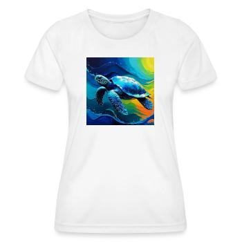 Vivid Marine Turtle Art Design - Women's Functional T-Shirt - white - Front - AI Model Female 172 dark (172cm)