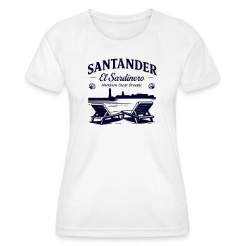 Santander El Sardinero Beach -Northern Coast Dream - Women's Functional T-Shirt - white - Front - AI Model Female 172 dark (172cm)