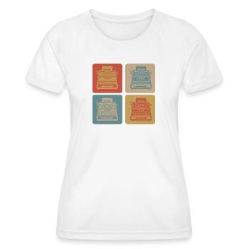 Machines à écrire Design vintage - T-shirt sport Femme - blanc - Devant - AI Model Female 172 dark (172cm)