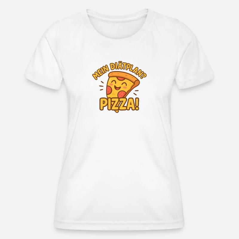 Funny pizza motif with question - Women's Functional T-Shirt - white