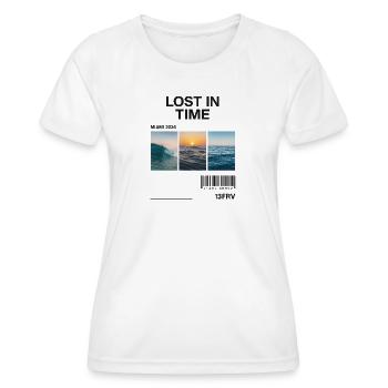 Verlorene Zeit: Miami Waves Triptychon - Frauen Funktions-T-Shirt - Weiß - Vorne - AI Model Female 172 dark (172cm)