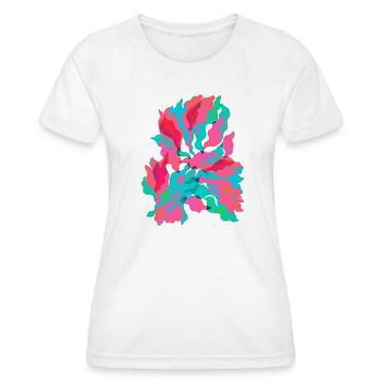Tropisches Aquarell in leuchtenden Farbtönen - Frauen Funktions-T-Shirt - Weiß - Vorne - AI Model Female 172 dark (172cm)