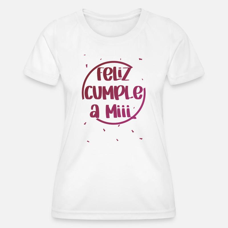 Happy Birthday To Mii Funny Slide - Women's Functional T-Shirt - white