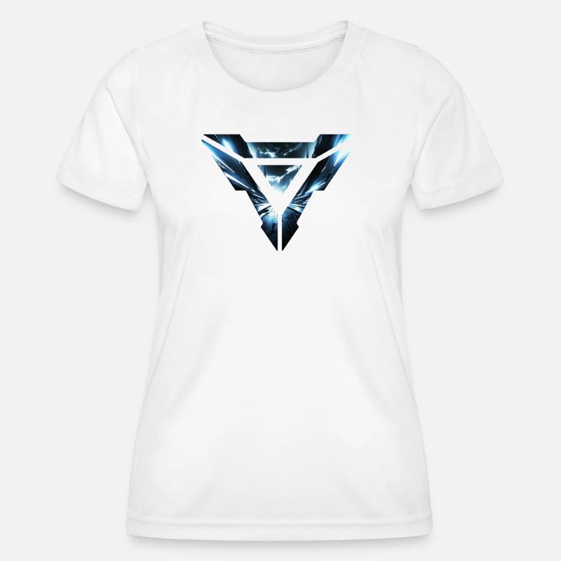 Futuristic Cyber Realm Triangular Design - Women's Functional T-Shirt - white