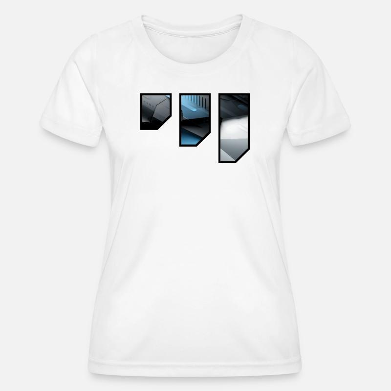 Futuristic Techno Abstract Pattern - Women's Functional T-Shirt - white