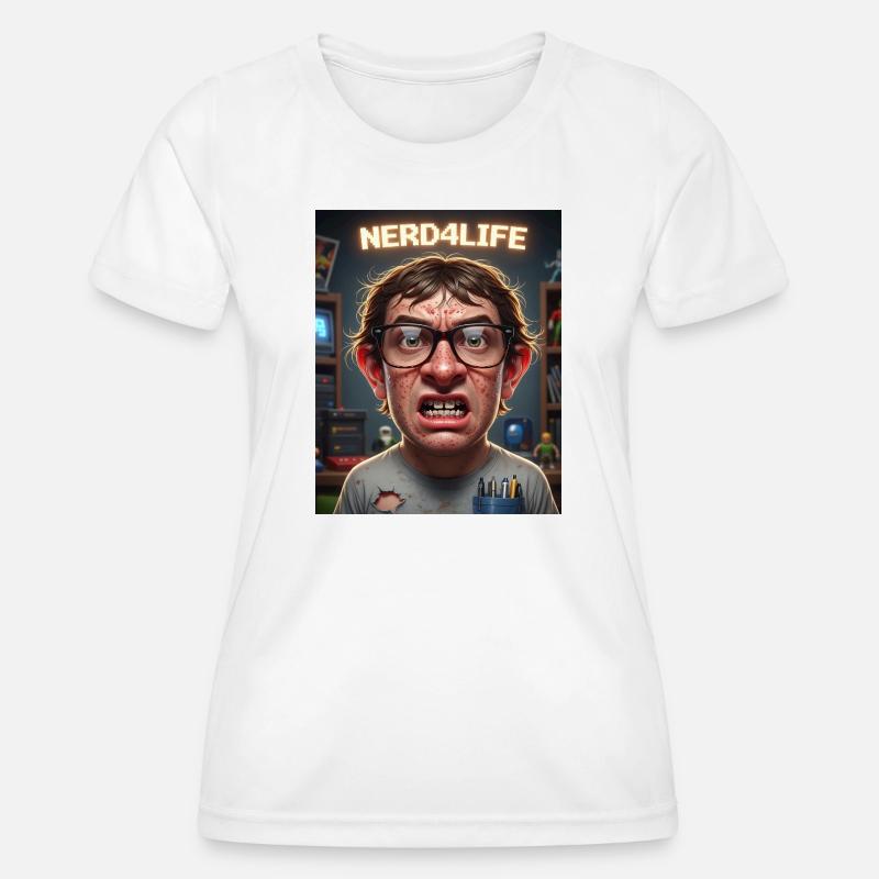 Nerd4Life Pixel Style Print - Women's Functional T-Shirt - white