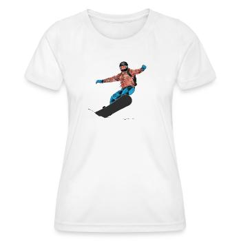 Planche à neige - T-shirt sport Femme - blanc - Devant - AI Model Female 172 dark (172cm)