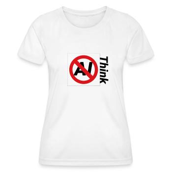 Illustration de texte interdite minimaliste - T-shirt sport Femme - blanc - Devant - AI Model Female 172 dark (172cm)