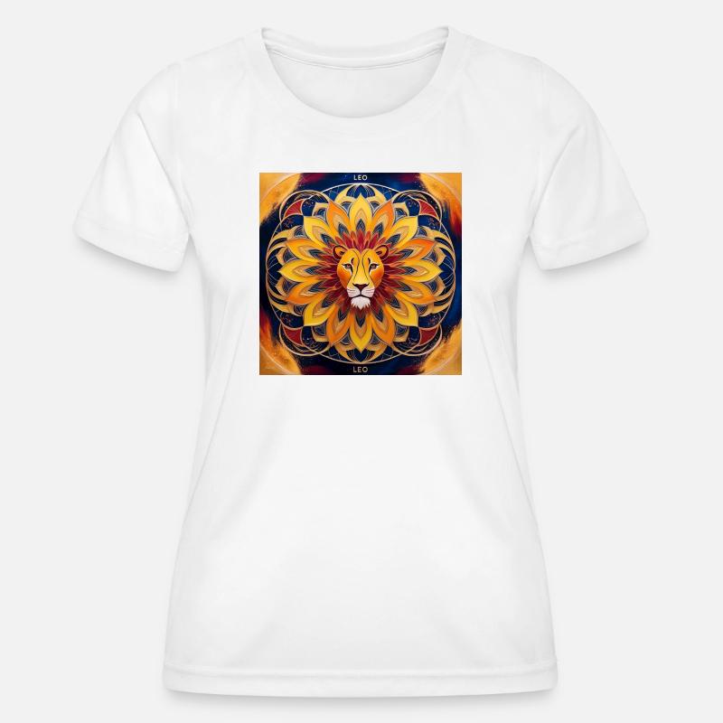 Sun Lion Mandala Design - Women's Functional T-Shirt - white