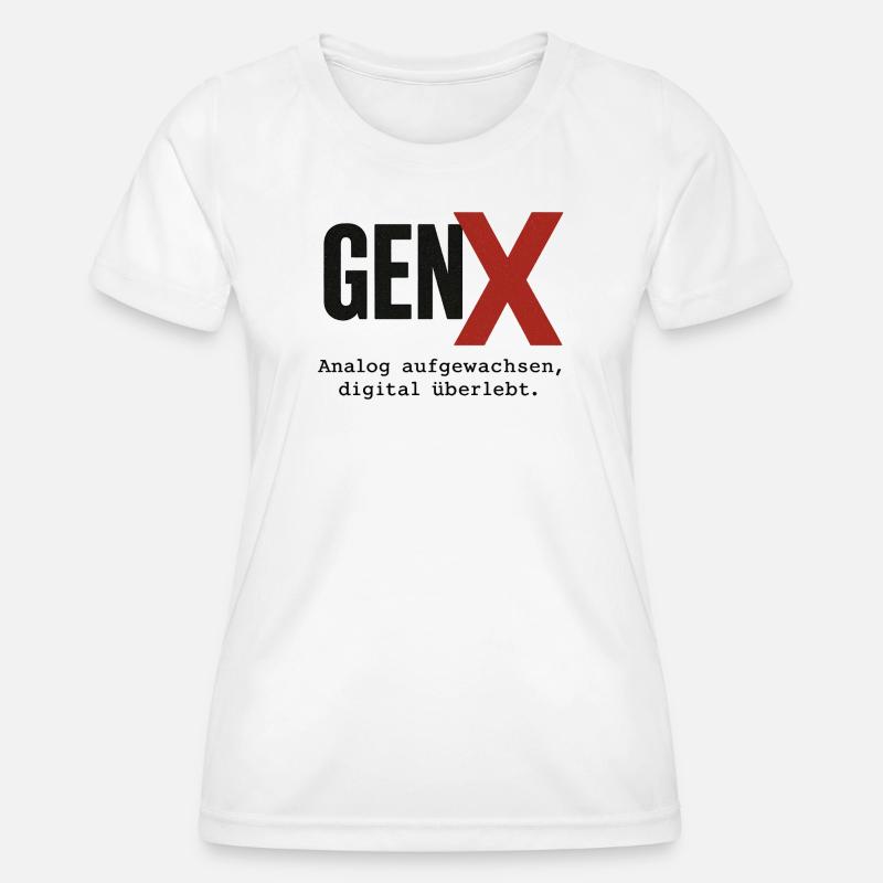 GenX Digital Retro Design - Women's Functional T-Shirt - white