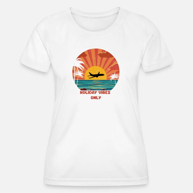 Sunset Airplane Vacation Design - Women's Functional T-Shirt - white