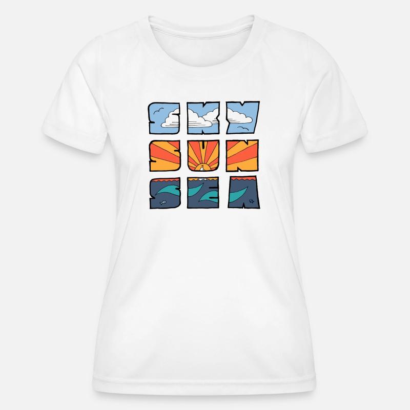 Sky Sun Sea - Women's Functional T-Shirt - white
