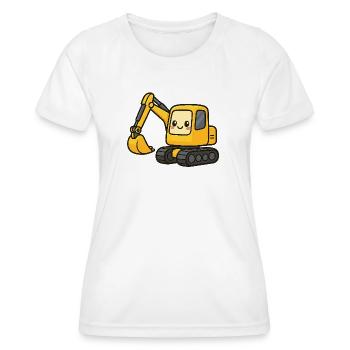 Cute excavator with googly eyes - Women's Functional T-Shirt - white - Front - AI Model Female 172 dark (172cm)