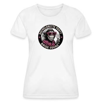 JGA - Bachelorette Affe Brautteam Design - Frauen Funktions-T-Shirt - Weiß - Vorne - AI Model Female 172 dark (172cm)