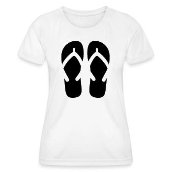 Flip-Flops - Frauen Funktions-T-Shirt - Weiß - Vorne - AI Model Female 172 dark (172cm)