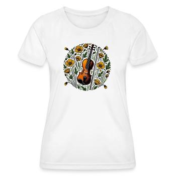 Florales Violinsymphonie-Design - Frauen Funktions-T-Shirt - Weiß - Vorne - AI Model Female 172 dark (172cm)