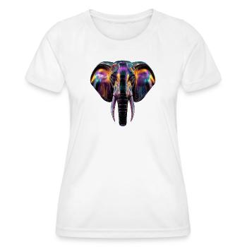 L’art de l’éléphant dans la conception de la lumière du néon - T-shirt sport Femme - blanc - Devant - AI Model Female 172 dark (172cm)
