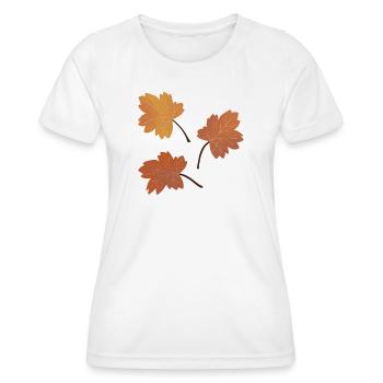 Motif de feuille d’érable d’automne pour vêtements confortables - T-shirt sport Femme - blanc - Devant - AI Model Female 172 dark (172cm)