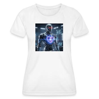 Futuristischer Roboter mit Lichteffekt - Frauen Funktions-T-Shirt - Weiß - Vorne - AI Model Female 172 dark (172cm)